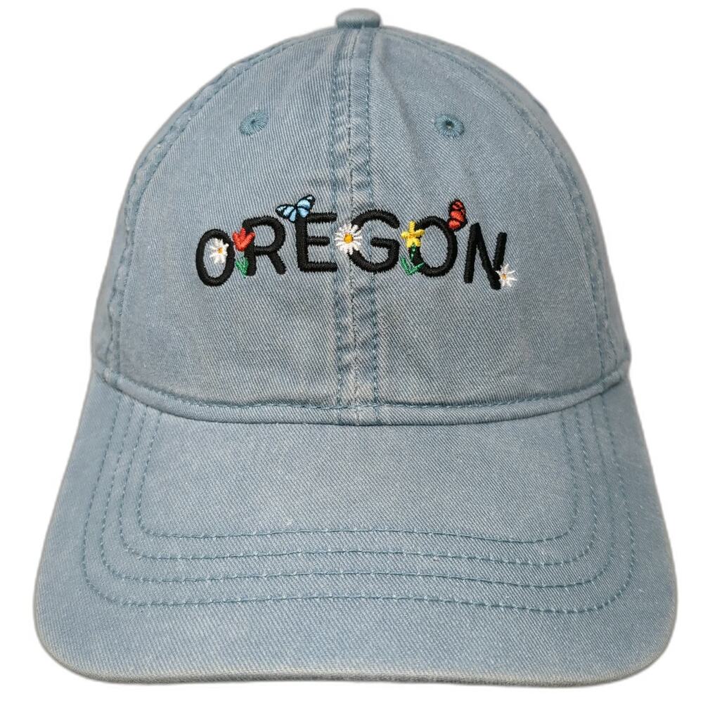 Home Free Baseball Cap Blue One Size Oregon Floral Embroidery Slideback Hat
